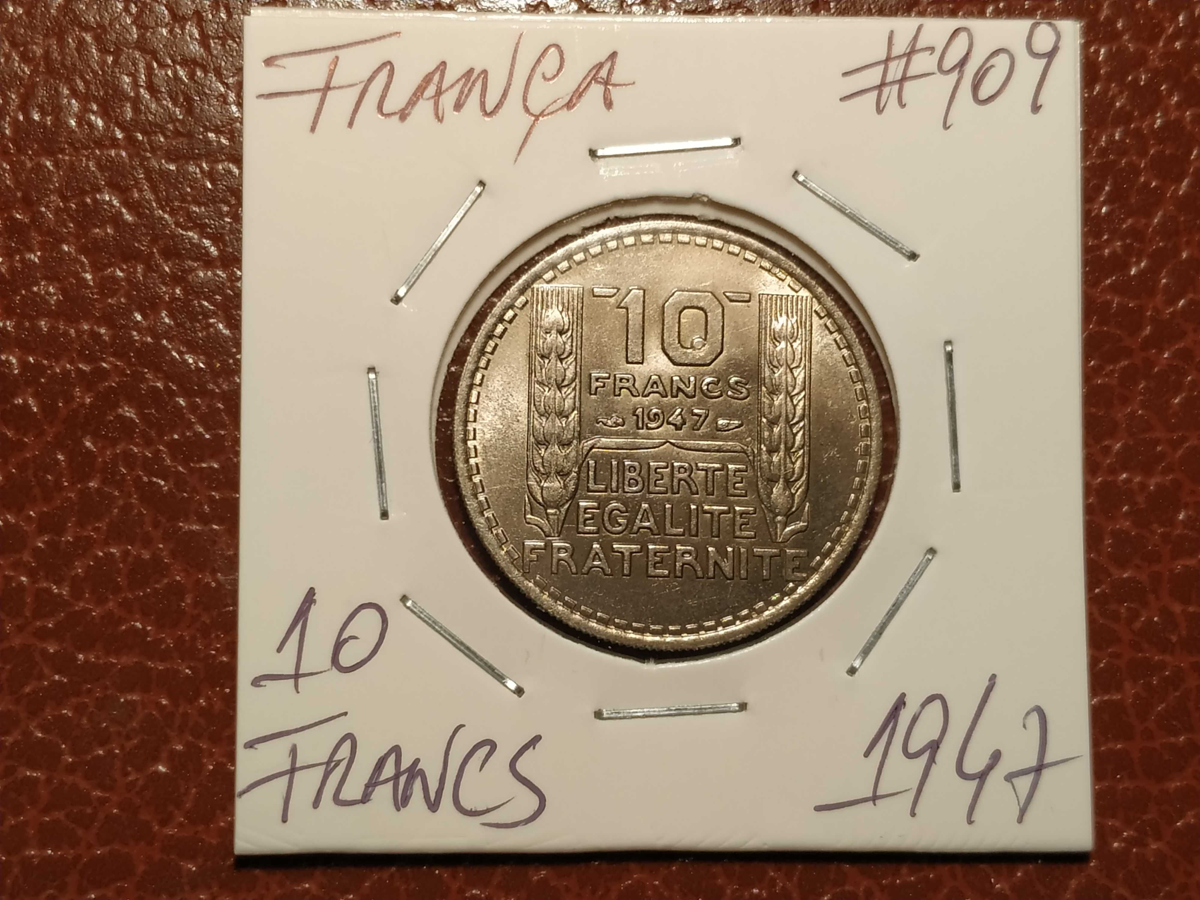 234 França - moeda de 10 francos de 1947