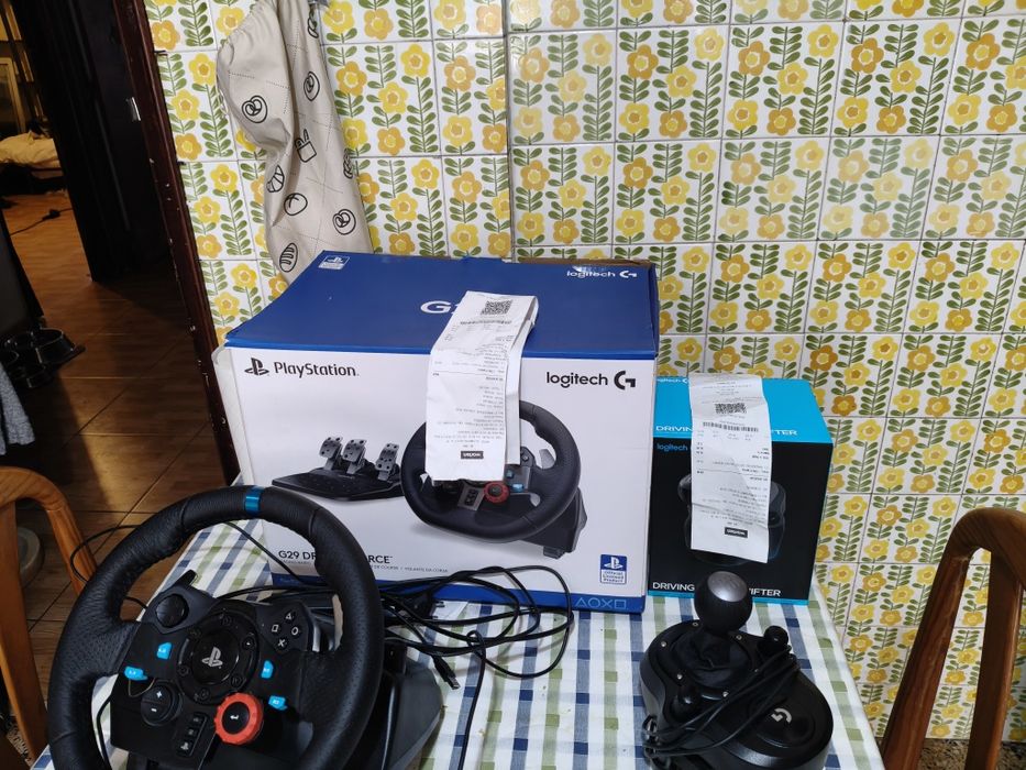 Logitech g 29 conjunto completo e 2 anos de seguro aceito troca  ps5