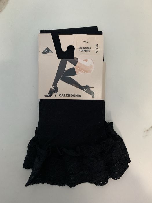 Czarne pończochy samonośne Calzedonia