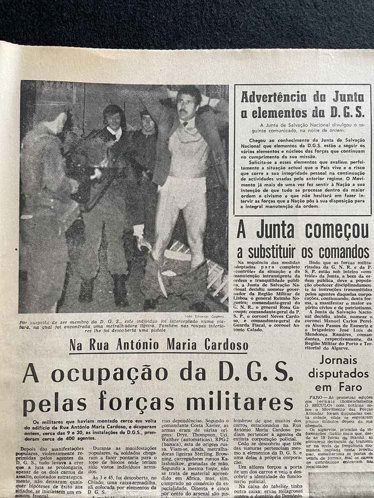 Jornal o SÉCULO, 27 de Abril 1974.