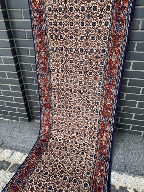 Kaszmirowy chodnik dywan perski r.tkany Iran Moud 415x77 galeria14 tyś