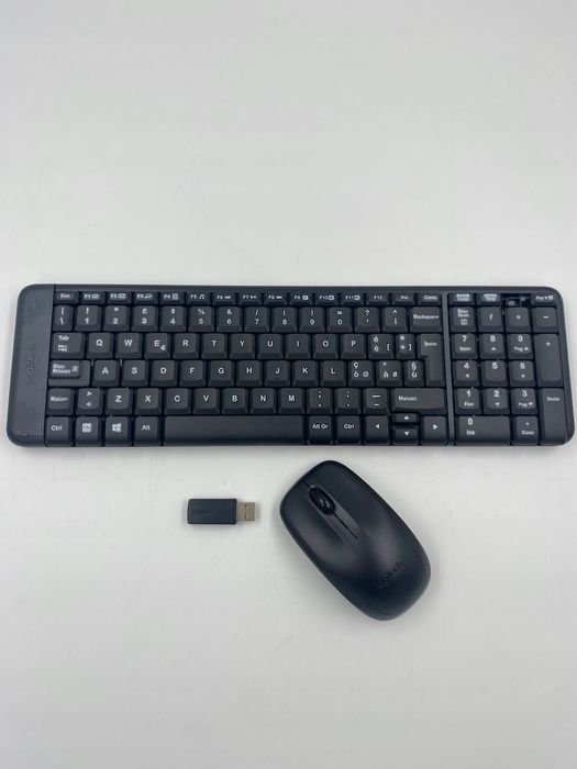 zestaw bezprzewodowa klawiatura i mysz logitech czarnamk220 j.włoski
