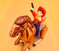 Brinquedo Cowboy e Cavalo Anos 50/60 Folha Metal