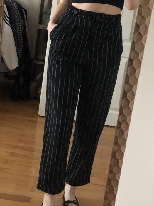 Spodnie w paski eleganckie dla niskich 34 pull & bear garniturowe