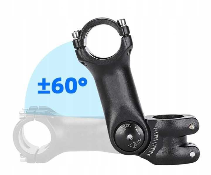 Mostek wspornik kierownicy rowerowy regulowany kąt 0-60° 31.8x100mm