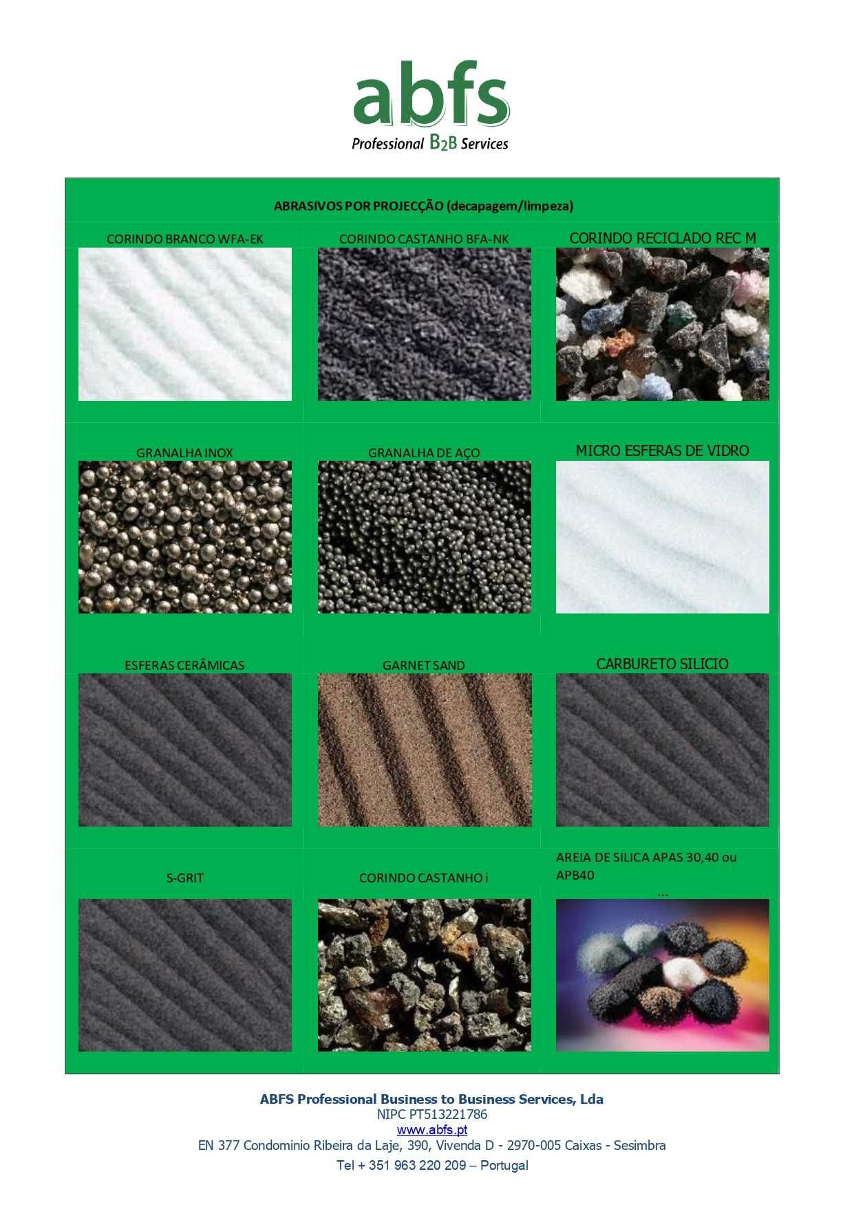 Abrasivos para decapagem de metal, pedra e outros materiais