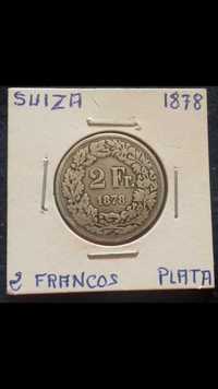 Монеты Швейцарии 2франка 1878