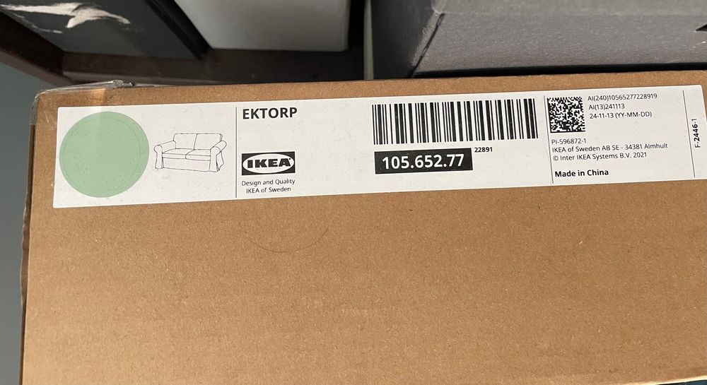 Ikea Ektorp pokrycie sofy 2 osobowej, Hakebo szarozielony - 105.652.77