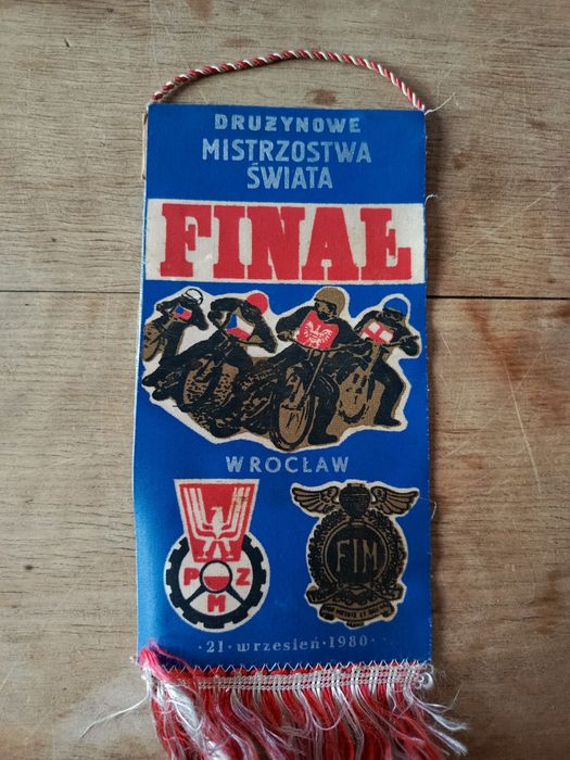 Proporczyk Drużynowe Mistrzostwa Świata Wrocław 1980 Żużel