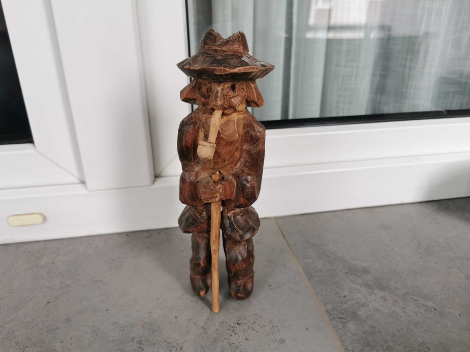 Figurka ludowa PRL antyk drewno