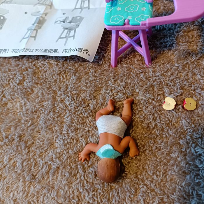 My mini baby seria 2 , zestaw z fioletowym krzesełkiem lalka laleczka