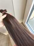 Wlosy dziewicze ludzkie sciete z glowy 83gr 64cm brazowe piekne proste