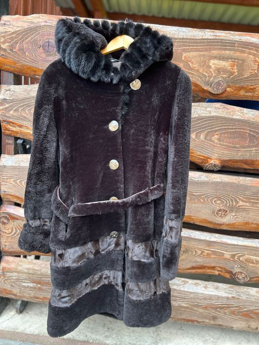 Шуба мутон + норка, S-M