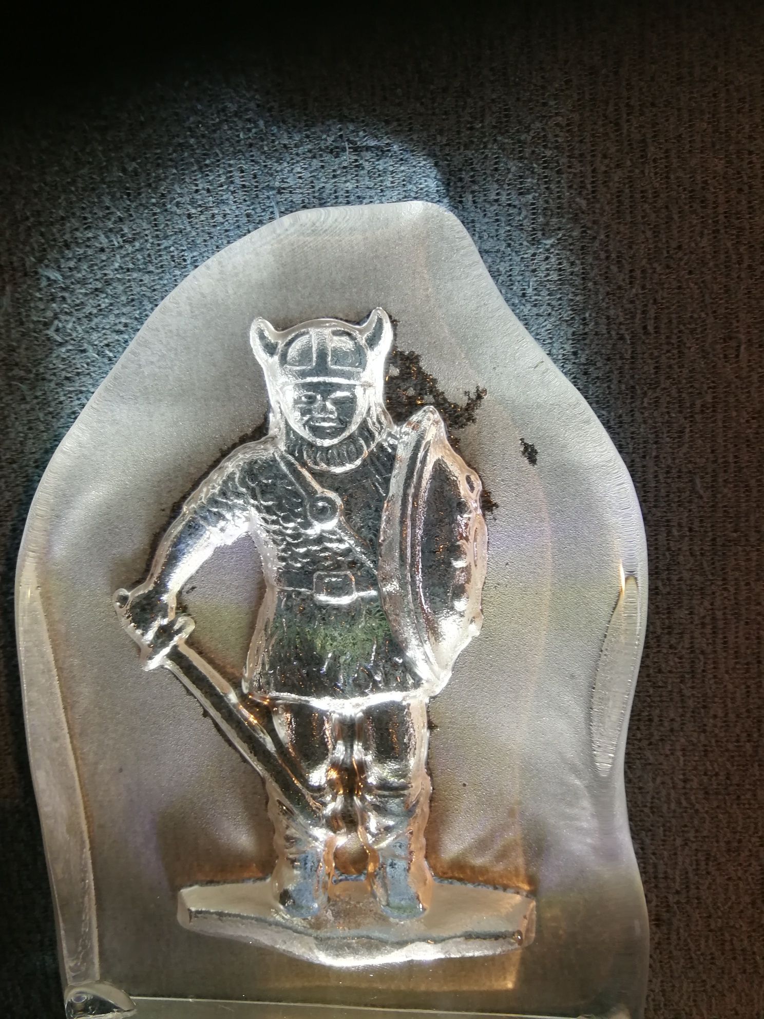Idealny prezent Szklana figurka ozdobą wiking grube szkło rzeźba