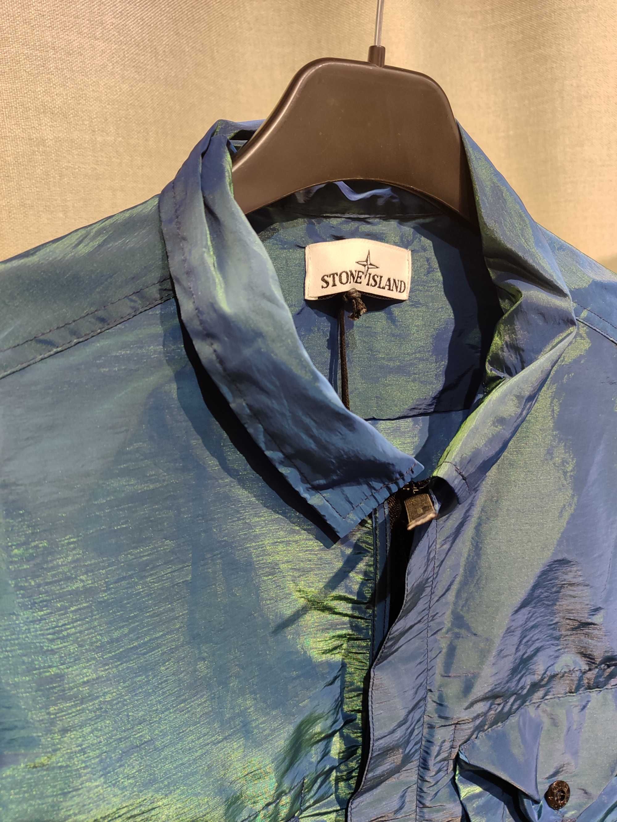 Сорочка STONE ISLAND Nylon Metal Colour Weft Shirt Navy SI0101-NA