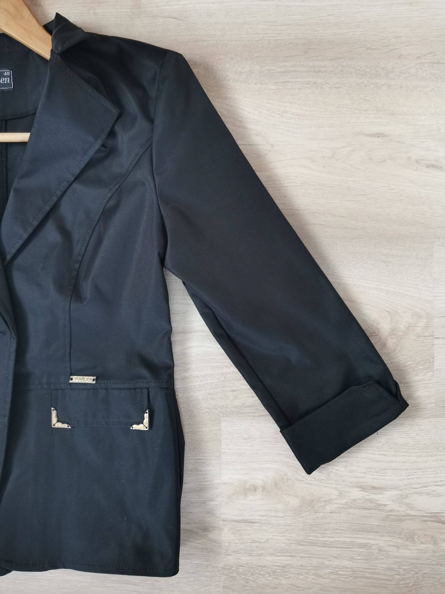Чёрный женский пиджак. пиджак школьной формы. размер 48