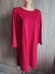 Sukienka czerwona prosta midi przed kolano wiskoza elegancka 42 XL