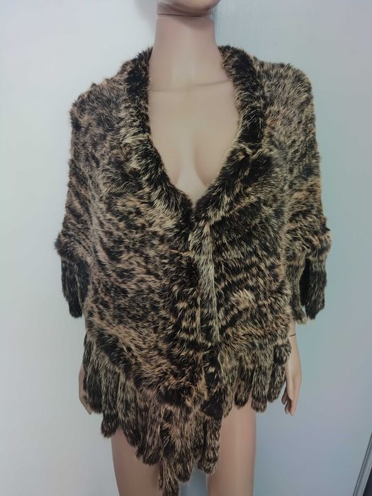 Yves Salomon меховая накидка шаль пончо