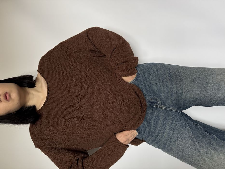 Вʼязаний шоколадний джемпер светр