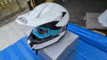 Kask hjc i50 enduro supermoto cross + google + interkom