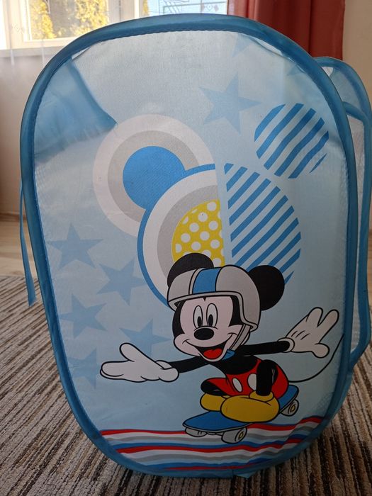 Pojemnik na zabawki materiałowy siatka myszka Miki składany