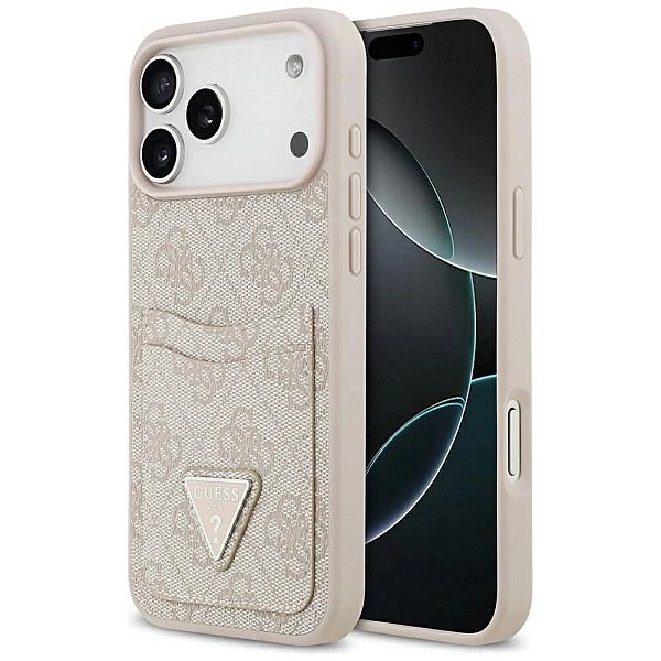 Etui Guess 4G nauble Card Triangle na iPhone 17 Pro Max - różowe
