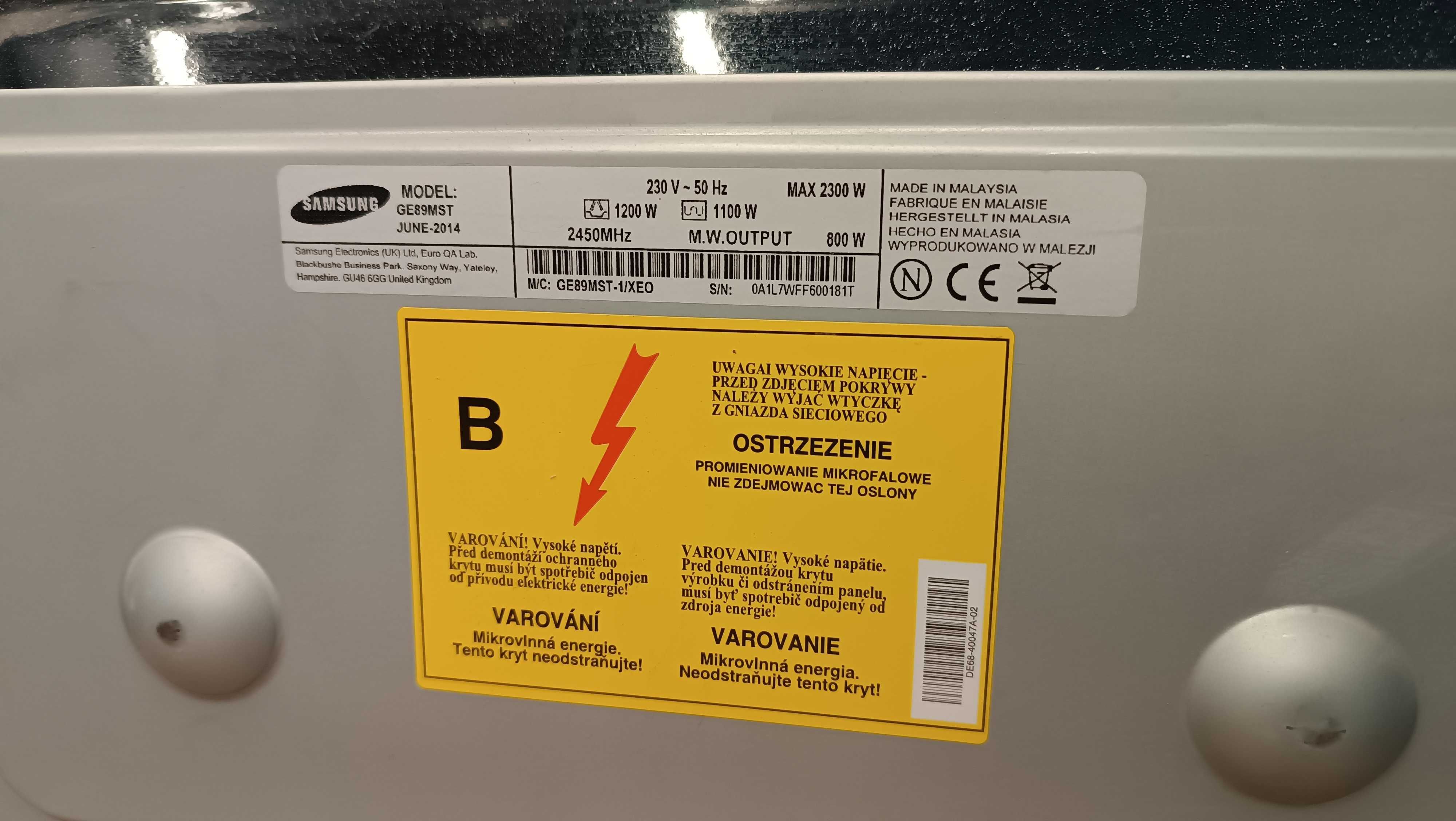 Kuchenka mikrofalowa Samsung GE89MST, grill