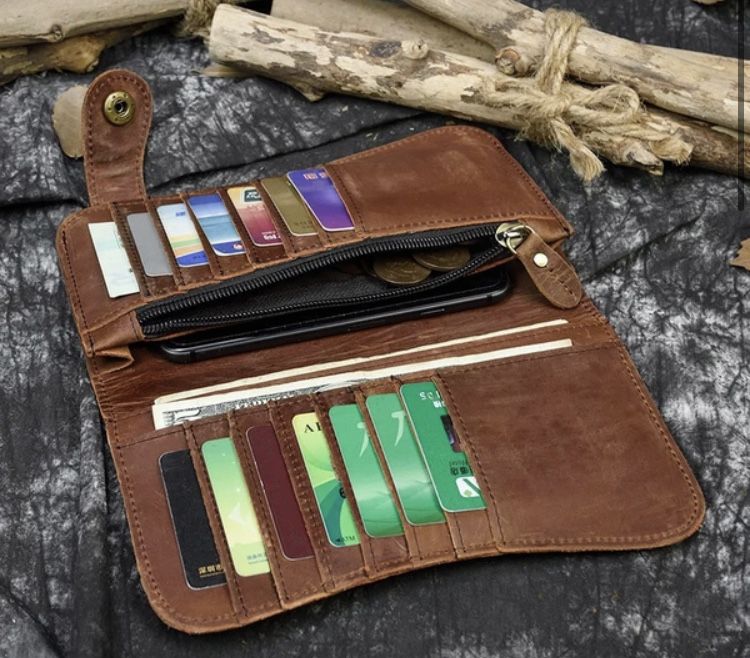 Carteira Cabedal Motard com Corrente Biker Harley- Davidson