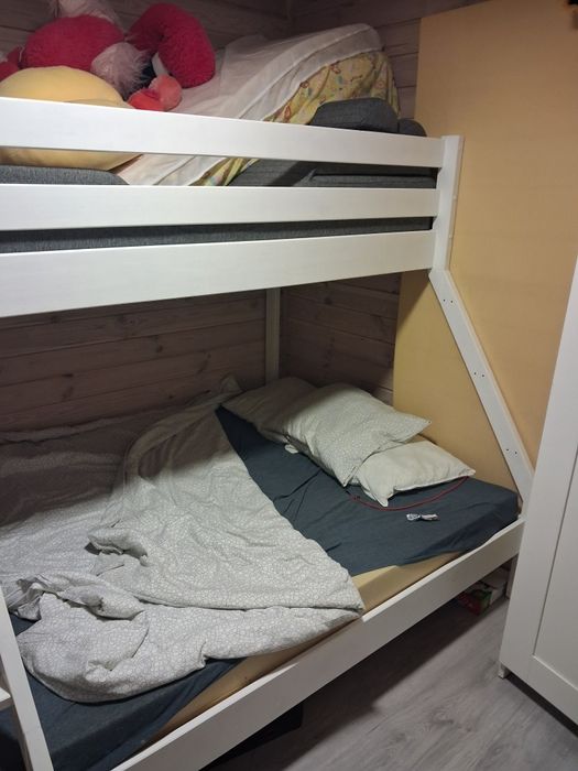 Łóżko piętrowe trzyosobowe biale 90/140 okazja!!