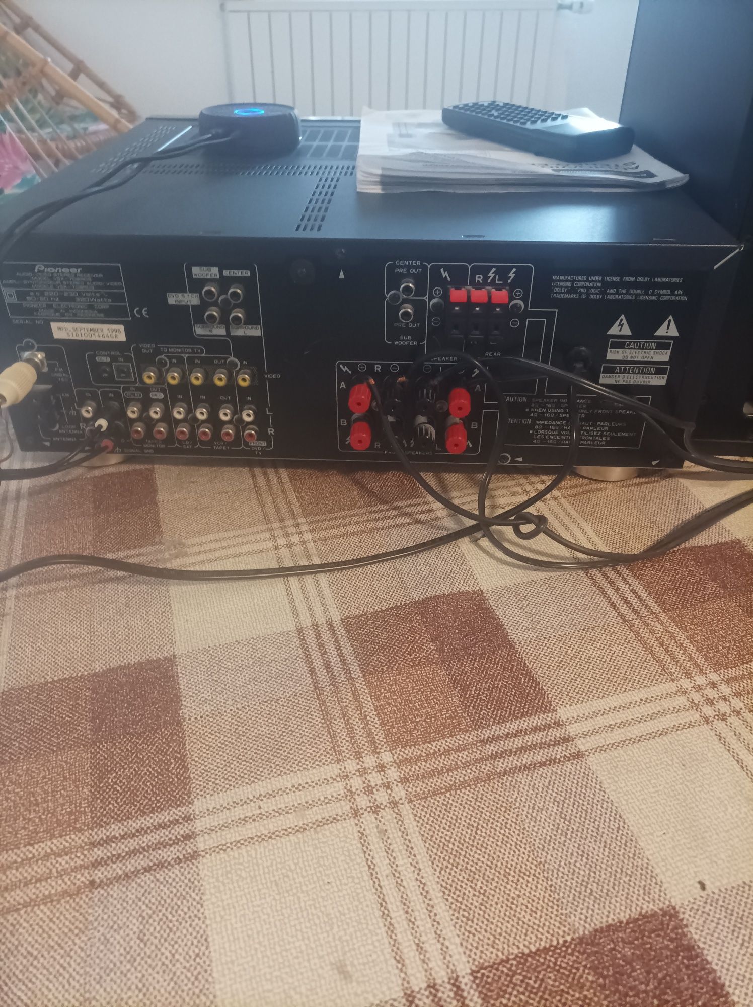 Pioneer VSX-708 RDS,5,1, pilot, papiery SUPER stan!