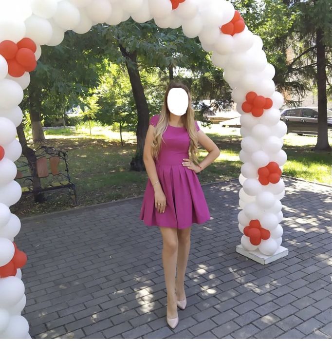 Нарядна сукня, святкове плаття, фуксія, с-м