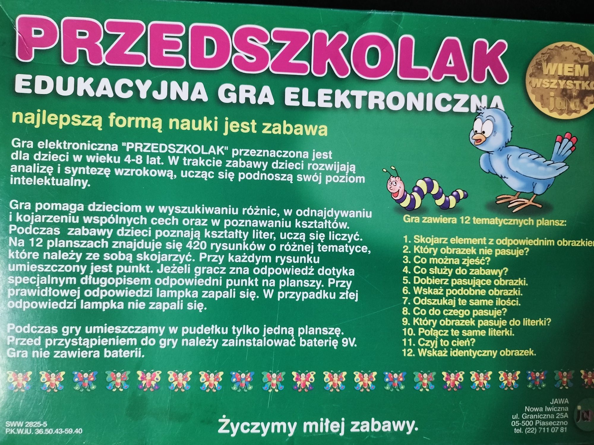 Gra elektroniczna edukacyjna PRZEDSZKOLAK