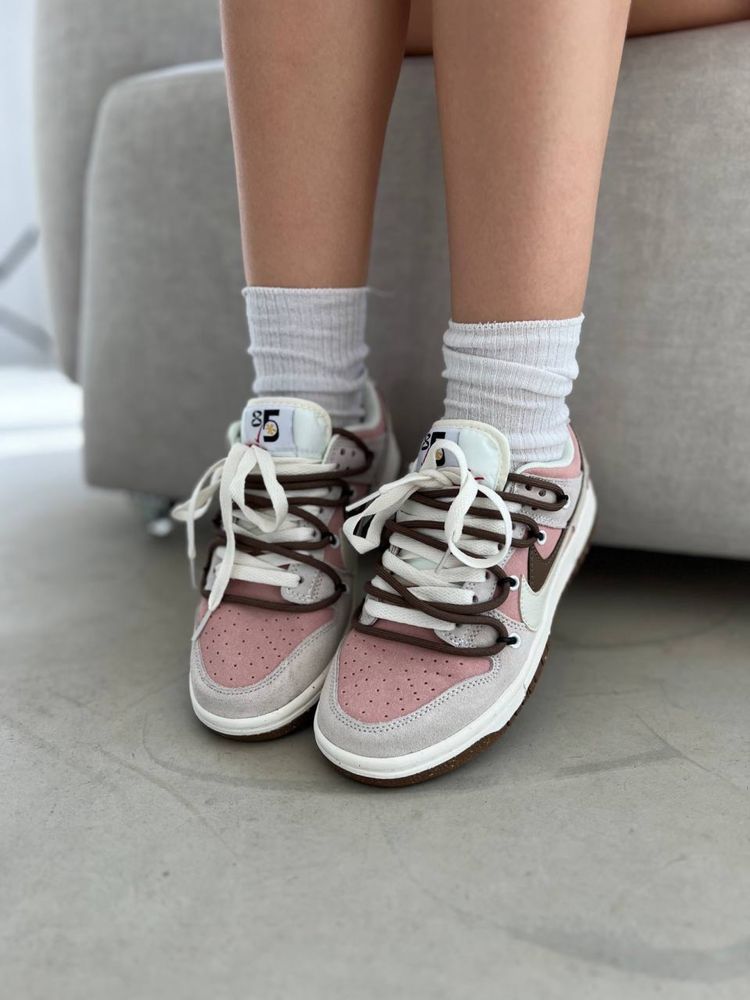 Кросівки NIke SB DUnk Low Off-White Grey Brown Pink 36-41