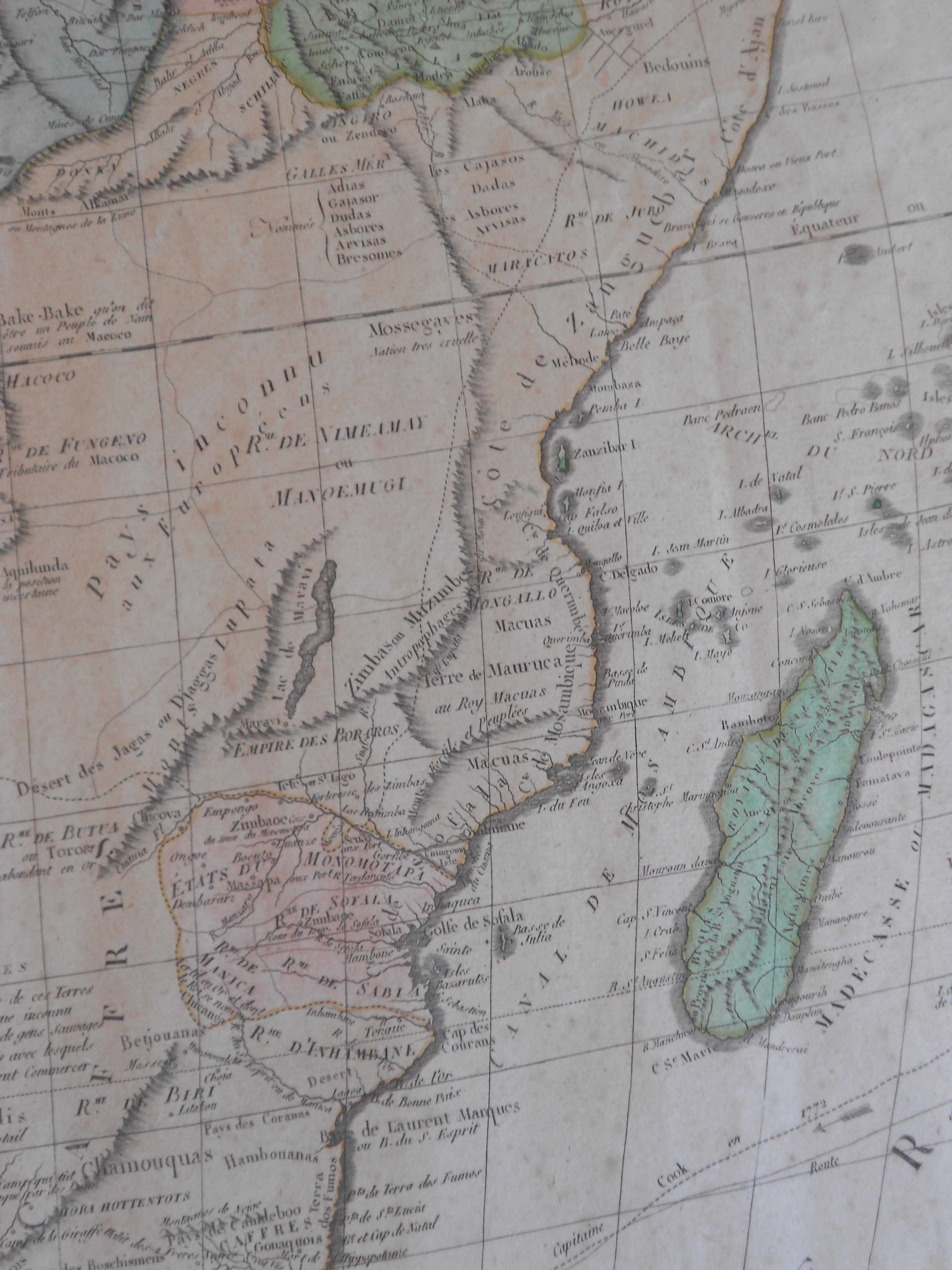 Mapa frances muito antigo Africa 1829