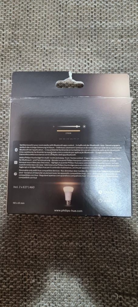 Philips Hue White 2szt A60 E27 Żarówka Inteligentna