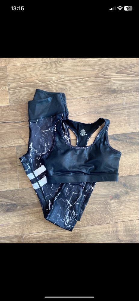 Zestaw sportowy set na siłownie bumpro S 36 legginsy top