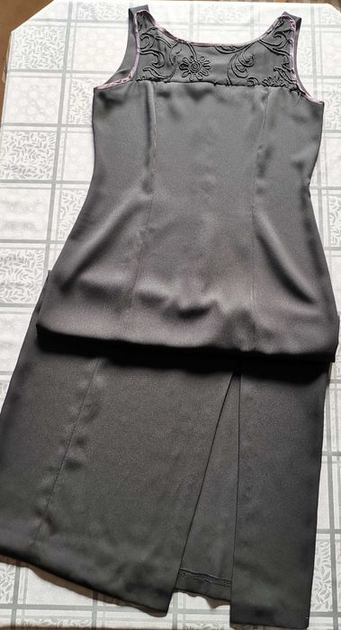 Vestido preto longo de cerimónia