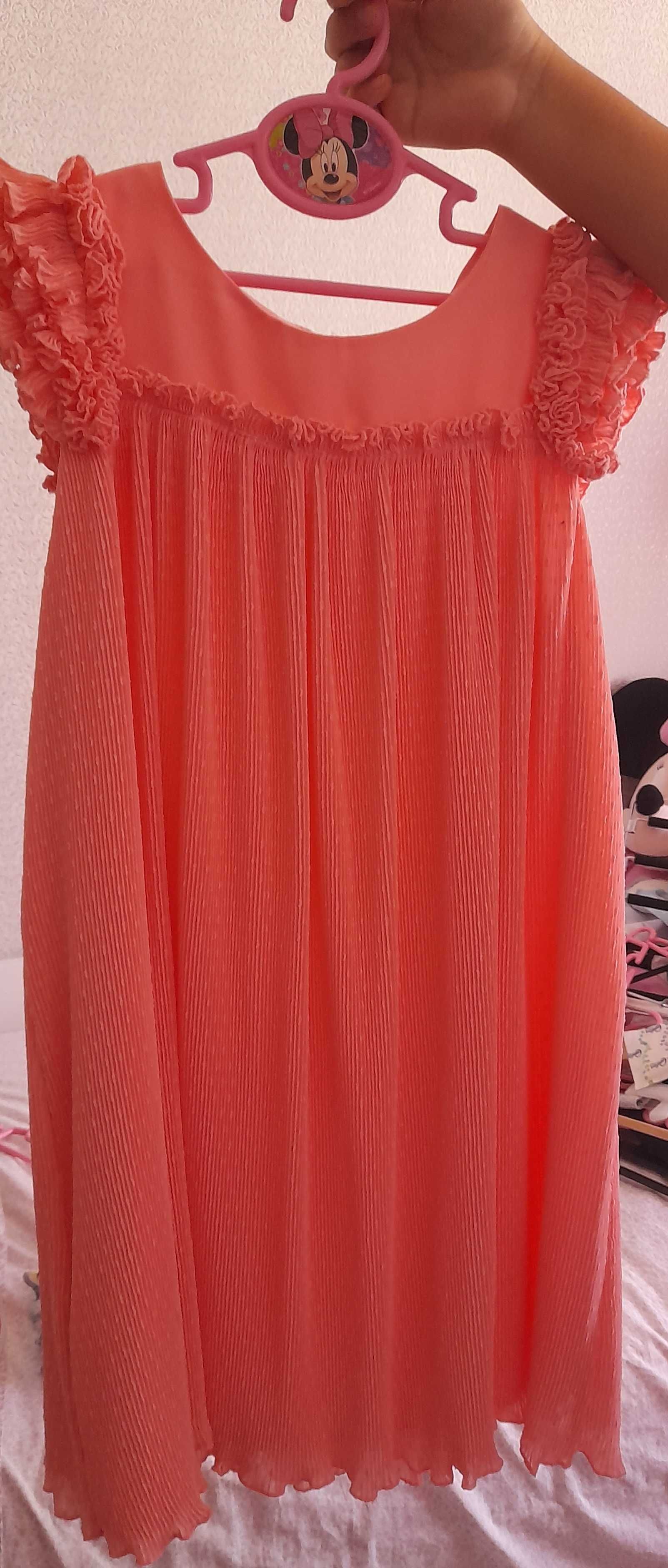 Vestido  cor rosa salmão 9 anos