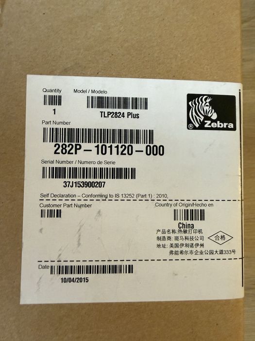 Zebra tlp 2824 plus drukarka termiczna do etykiet