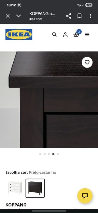 Cómoda com 3 gavetas Nova e montada,  do IKEA
Cómoda c/3 gavetas, pret