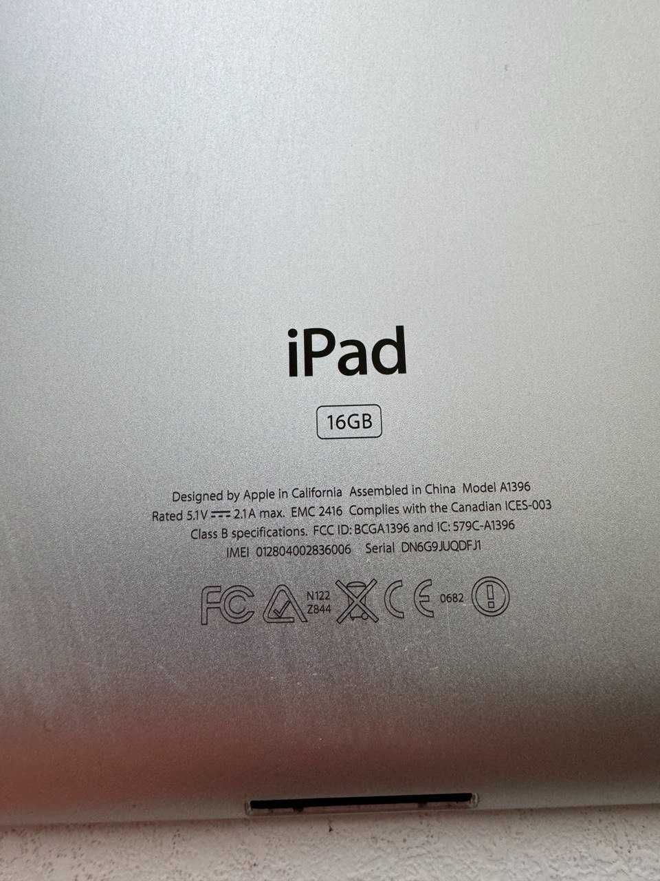 Планшет Apple iPad 2 A1396  16 gb