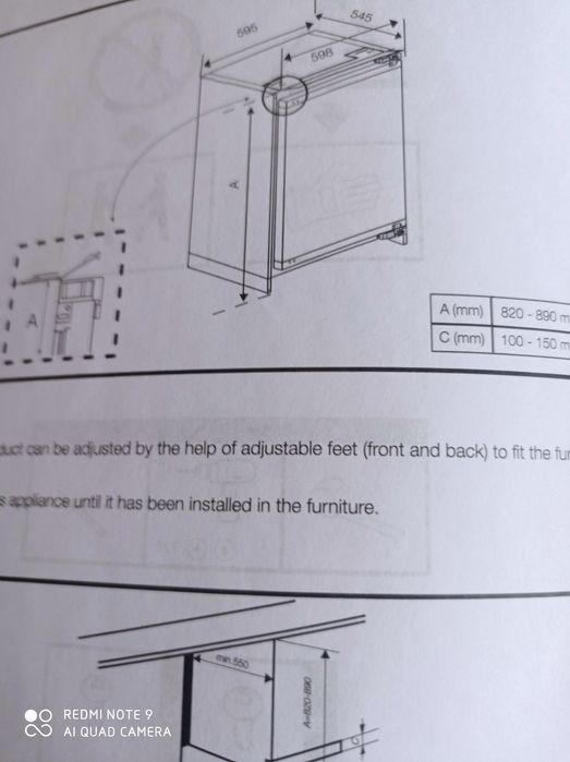Lodówka podblatowa Beko