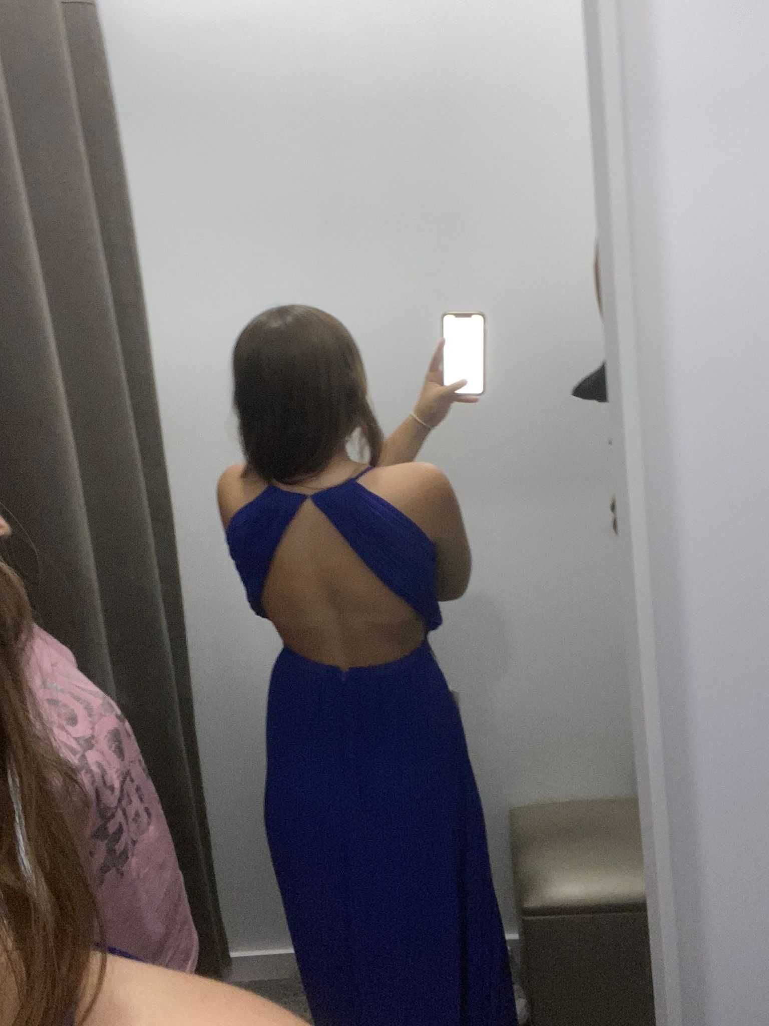 Vestido azul de cerimónia