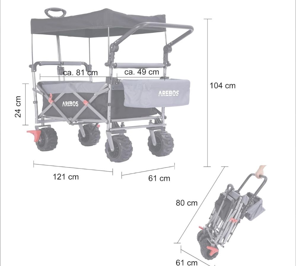 Wózek plażowy , transportowy Arebos Luxus