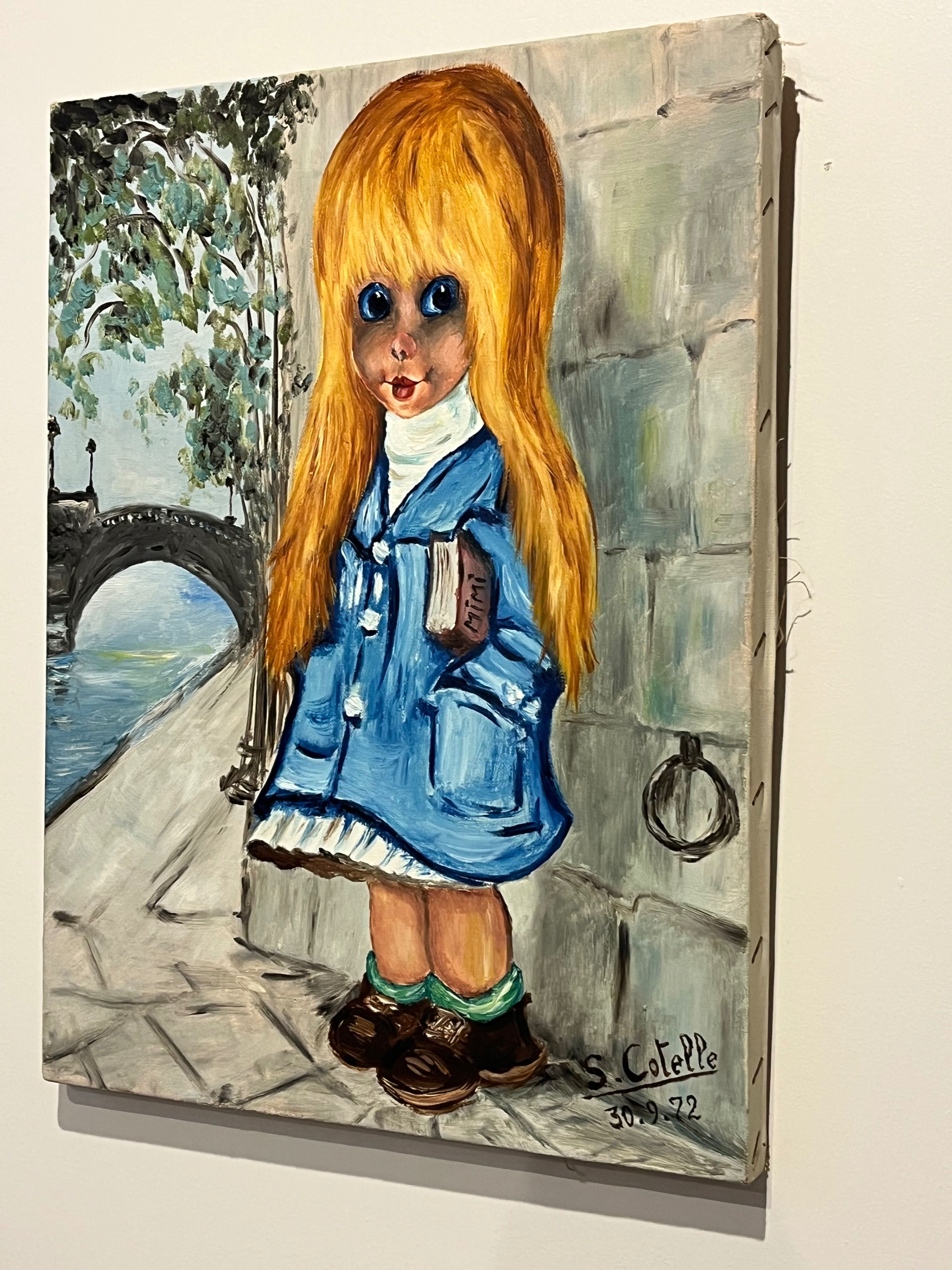 Olej na płótnie Michael Thomas Big eyes. Ostemplowany. Kopia 1972