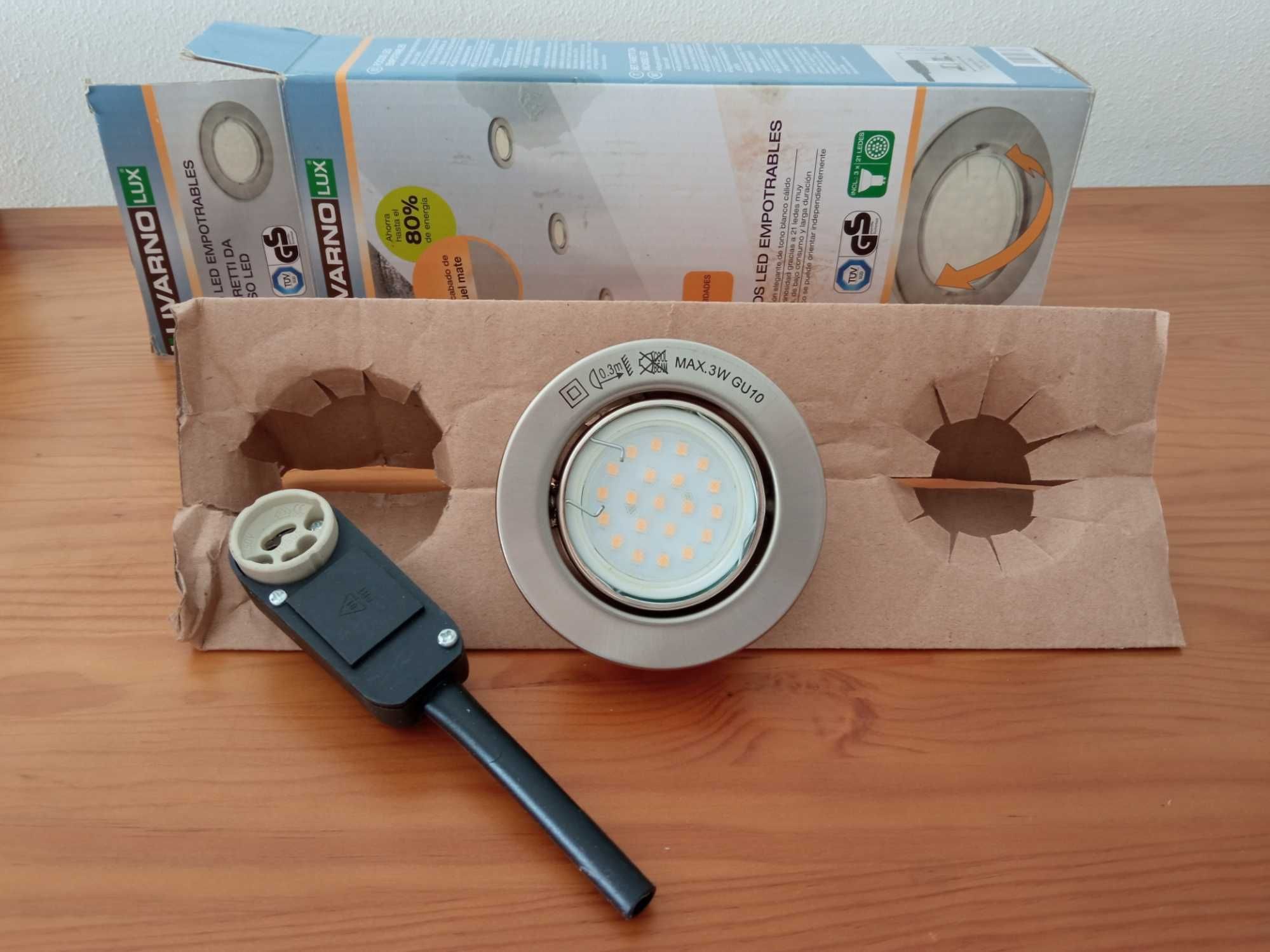 Foco com lâmpada GU10 de 3W LED de encastrar NOVO