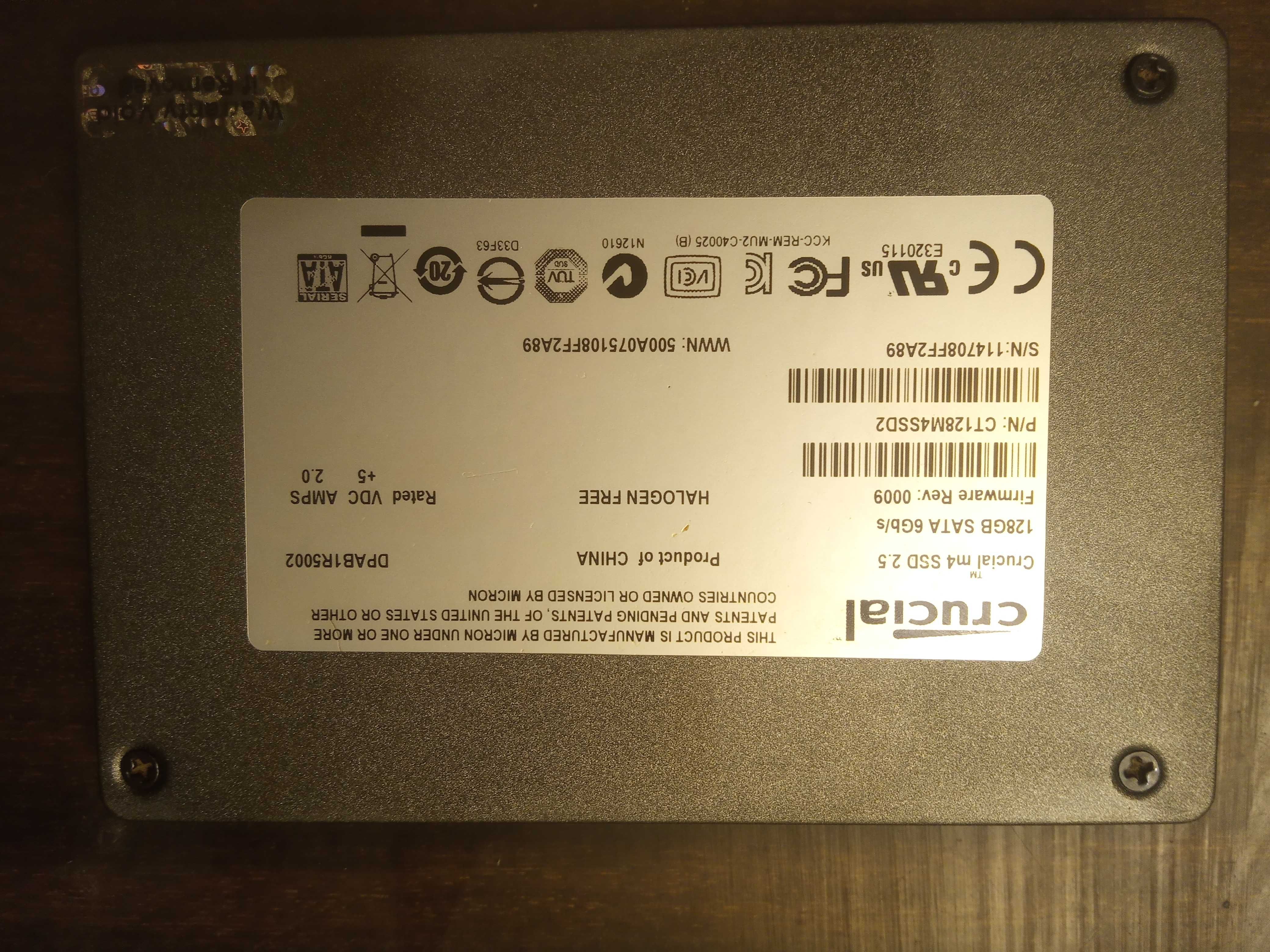SSD SATA 128G 2.5" CRUCIAL m4 (CT128M4SSD2)