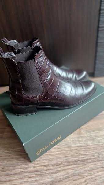 czekoladowe sztyblety GINO ROSSI rozmiar 39