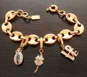 Pulseira de Prata dourada com cristais Swarovski
