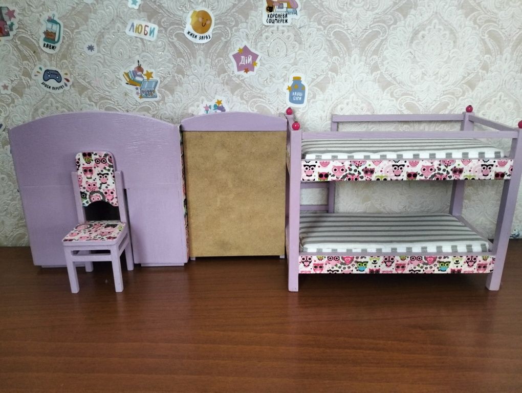 мебель для барби и кукол спальня кроватки для ляльок игрушки мебелька